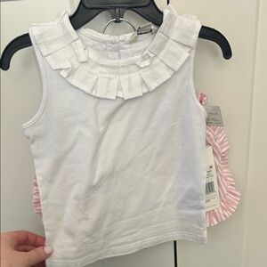 Habitual White Ruffled Tank Top